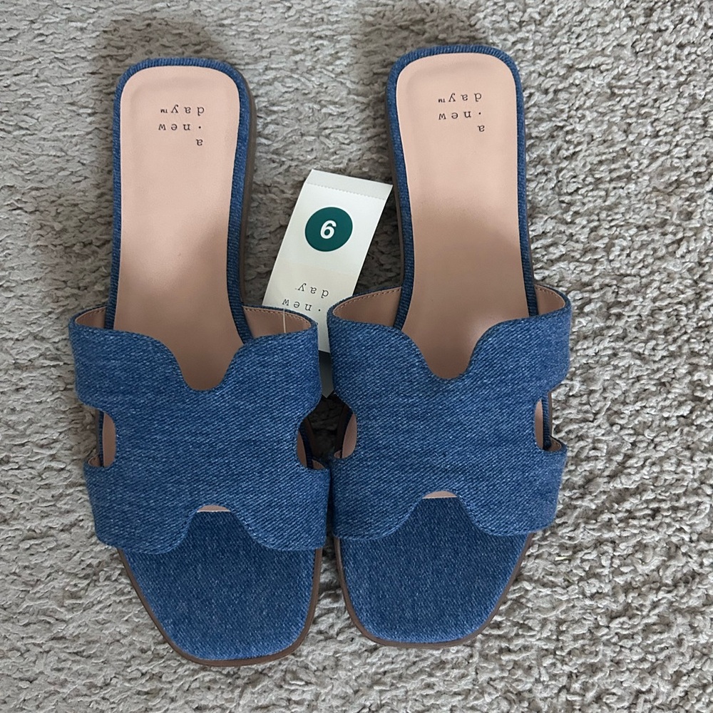 a new day Blue Denim Slide Sandals - Picture 2 of 3